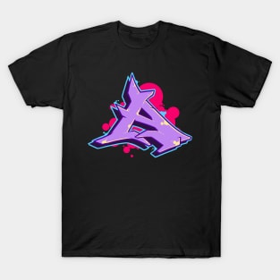 Letter A - Graffiti Street Art Style T-Shirt